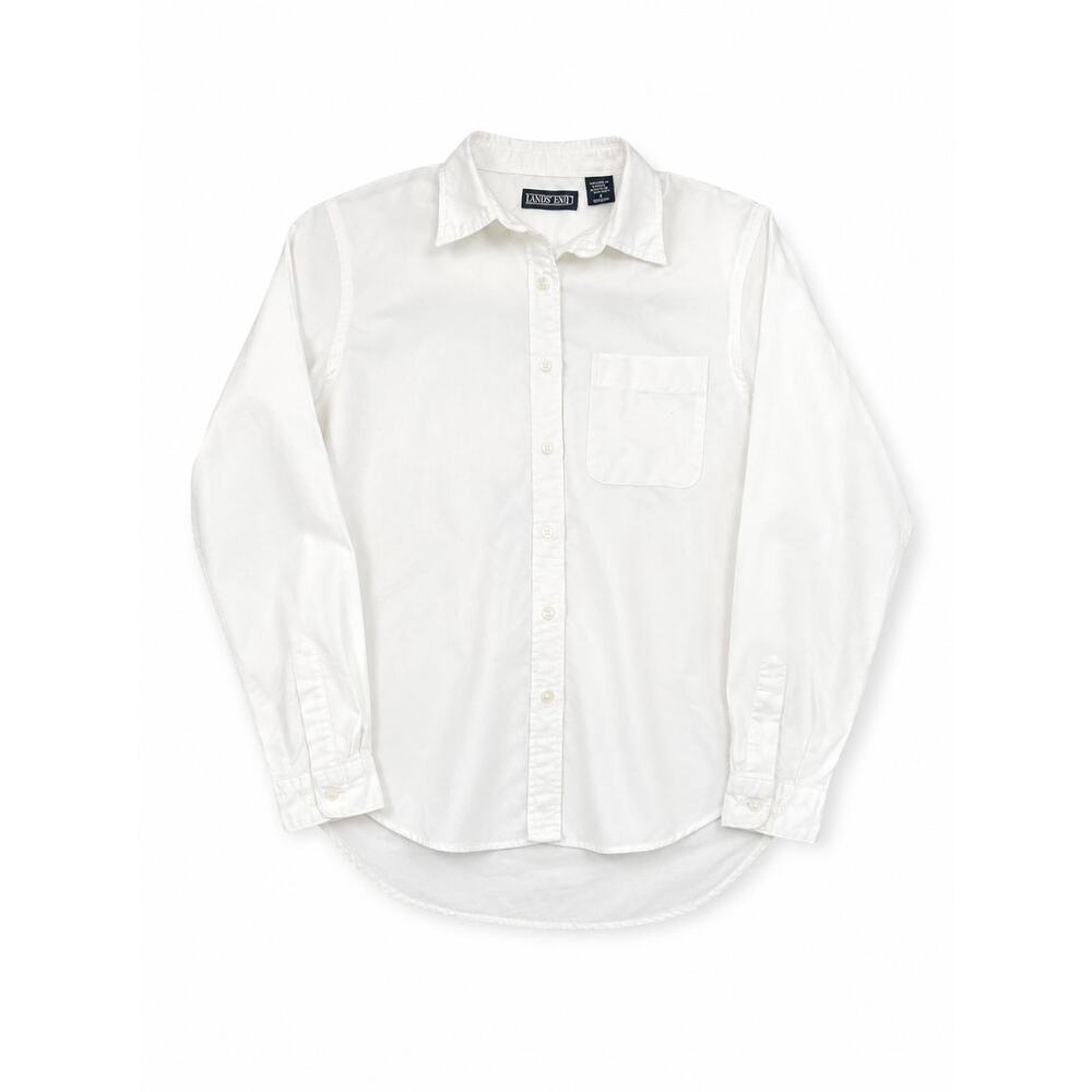 Lands' End Women's Femme Regular Fit Button Down Blouse - Picture 2 of 2